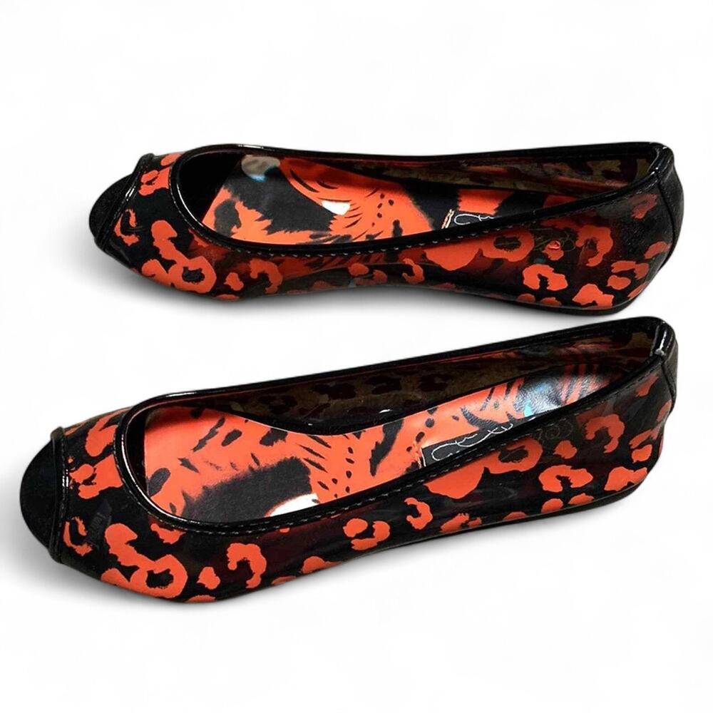 New in Box Iron Fist Orange Power Peep Toe Flat Sz 5